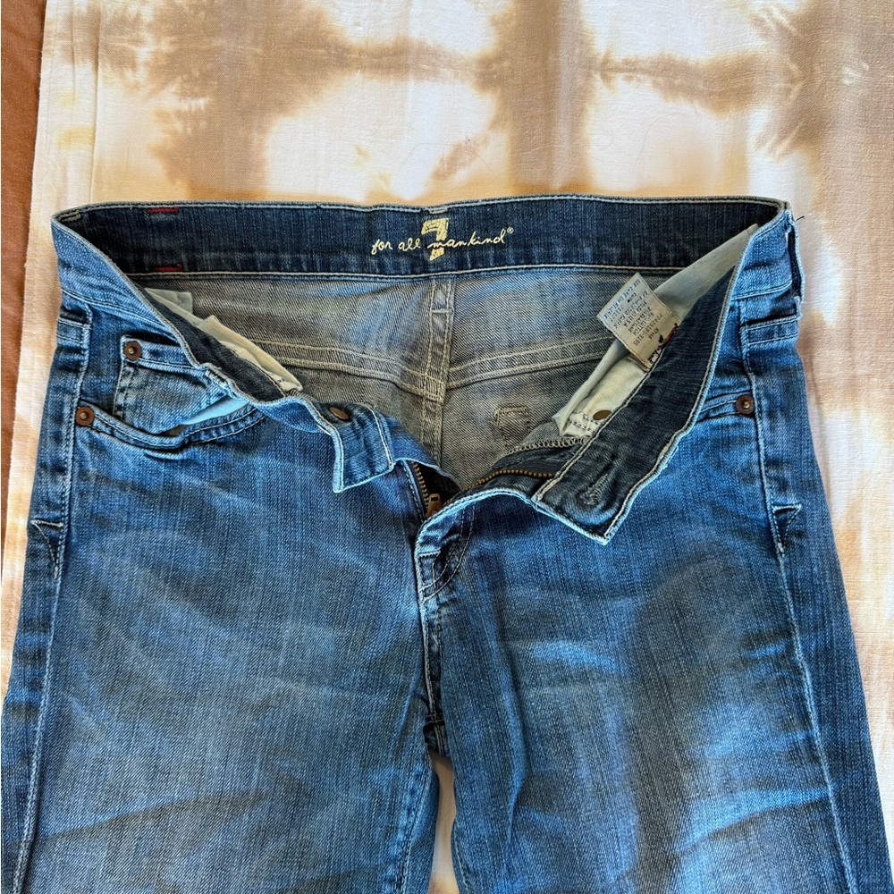 7 For All Mankind Dark Blue Flare Jeans - Picture 3 of 4